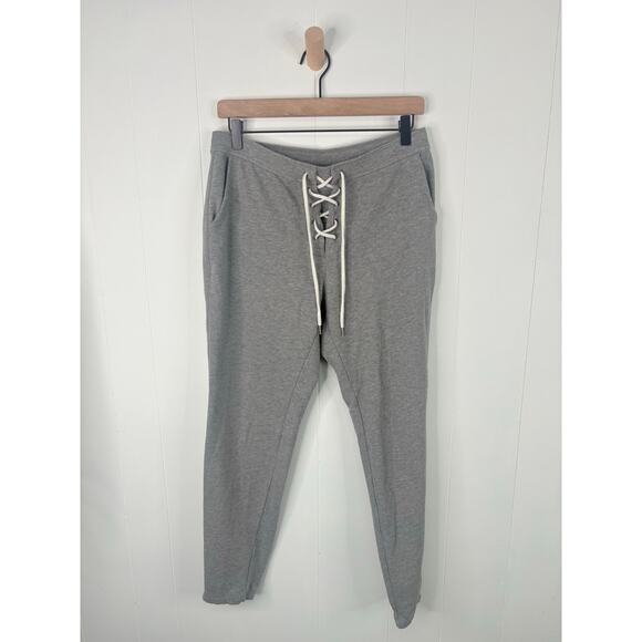 Aerie Gray Lace Up Tie Waist Sweatpants Womens Medium Casual Joggers Loungewear - Picture 3 of 10